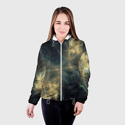 Куртка с капюшоном женская Абстрактное свечение, цвет: 3D-белый — фото 2