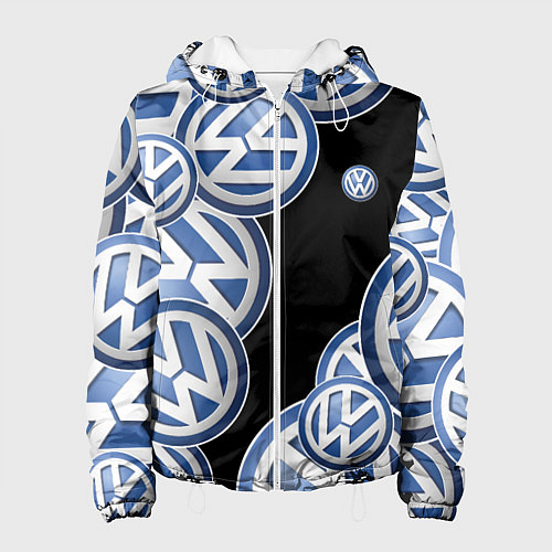 Женская куртка Volkswagen logo Pattern / 3D-Белый – фото 1