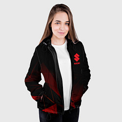 Куртка с капюшоном женская Suzuki Сузуки Геометрия, цвет: 3D-черный — фото 2