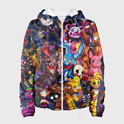 Куртка с капюшоном женская Cute Fnaf Pattern, цвет: 3D-белый
