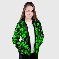 Куртка с капюшоном женская Сlovers Fresh 3D Клевер, цвет: 3D-черный — фото 2