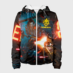 Куртка с капюшоном женская Cyberpunk 2077 Night city, цвет: 3D-белый