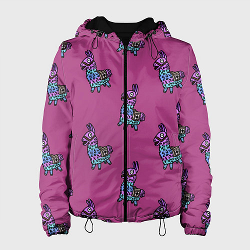 Женская куртка Фортнайт лама Fortnite lama / 3D-Черный – фото 1