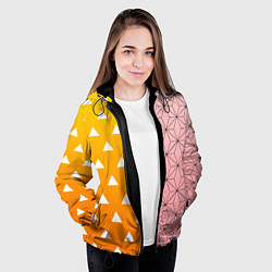 Куртка с капюшоном женская ЗЕНИТЦУ НЕЗУКО КЛИНОК РАССЕКАЮЩИЙ ДЕМОНОВ, цвет: 3D-черный — фото 2