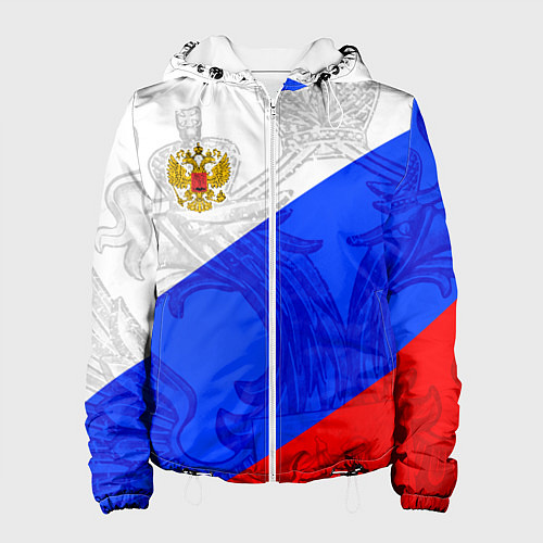 Женская куртка Российский герб: триколор / 3D-Белый – фото 1