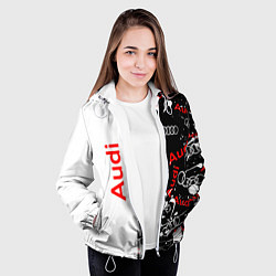 Куртка с капюшоном женская АУДИ Autosport Паттерн, цвет: 3D-белый — фото 2