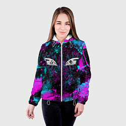 Куртка с капюшоном женская ГЛАЗА АКАЗЫ ГЛИТЧ, цвет: 3D-белый — фото 2