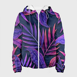 Женская куртка Neon Tropical plants pattern