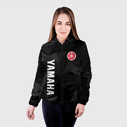 Куртка с капюшоном женская YAMAHA СЕРАЯ ГЕОМЕТРИЯ, цвет: 3D-черный — фото 2