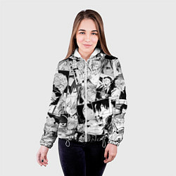 Куртка с капюшоном женская Bungo Stray Dogs pattern, цвет: 3D-белый — фото 2