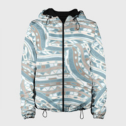 Куртка с капюшоном женская Абстрактный геометрический узор, цвет: 3D-черный