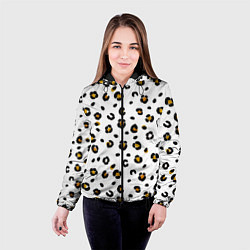 Куртка с капюшоном женская Пятна леопарда leopard spots, цвет: 3D-черный — фото 2
