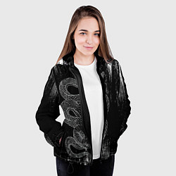 Куртка с капюшоном женская Snake Краски Змея ЧБ, цвет: 3D-черный — фото 2