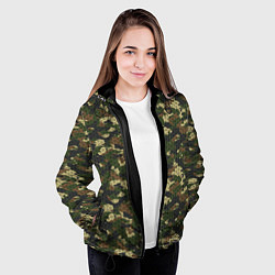 Куртка с капюшоном женская Камуфляж лесной с высокотехнологичной гексагональн, цвет: 3D-черный — фото 2