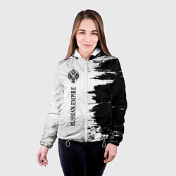 Куртка с капюшоном женская РОССИЙСКАЯ ИМПЕРИЯ - ГЕРБ Краски, цвет: 3D-белый — фото 2