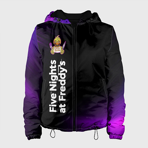 Женская куртка ФНАФ - ЧИКА Космос Вертикально / 3D-Черный – фото 1