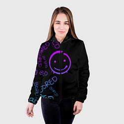 Куртка с капюшоном женская Neon Bored Half pattern, цвет: 3D-черный — фото 2