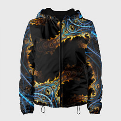 Куртка с капюшоном женская Огненные фракталы 3d, цвет: 3D-черный