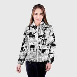 Куртка с капюшоном женская Синий Экзорцист паттерн, цвет: 3D-белый — фото 2