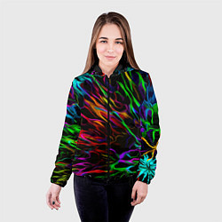 Куртка с капюшоном женская Neon pattern Vanguard, цвет: 3D-черный — фото 2