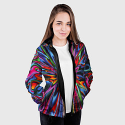 Куртка с капюшоном женская Color pattern Impressionism, цвет: 3D-черный — фото 2