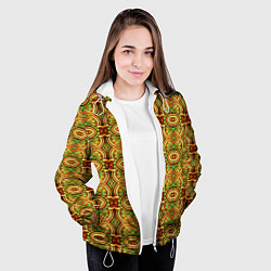 Куртка с капюшоном женская Абстрактные узоры, цвет: 3D-белый — фото 2