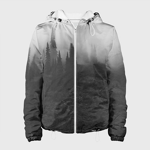 Женская куртка Туманный лес - туман / 3D-Белый – фото 1