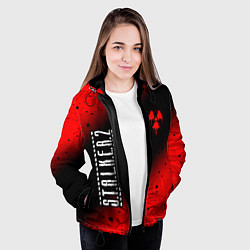 Куртка с капюшоном женская С Т А Л К Е Р 2 Минимализм, цвет: 3D-черный — фото 2