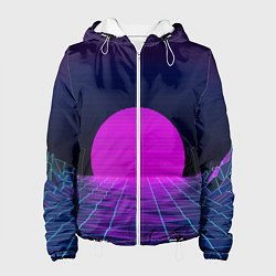 Женская куртка Закат розового солнца Vaporwave Психоделика