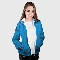 Куртка с капюшоном женская 3д геометрия, цвет: 3D-белый — фото 2