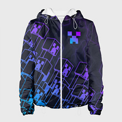 Куртка с капюшоном женская Minecraft CREEPER NEON, цвет: 3D-белый