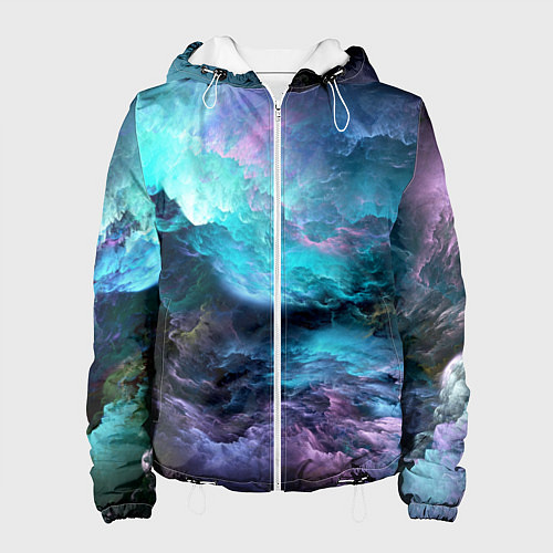 Женская куртка Разноцветные тучи / 3D-Белый – фото 1