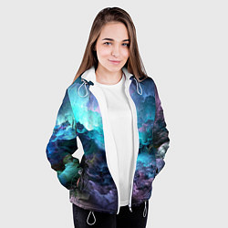 Куртка с капюшоном женская Разноцветные тучи, цвет: 3D-белый — фото 2