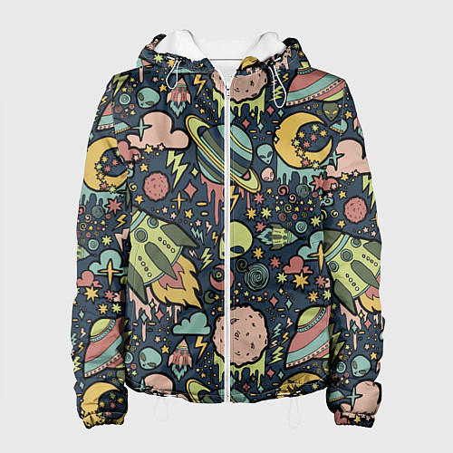 Женская куртка Космос планеты / 3D-Белый – фото 1