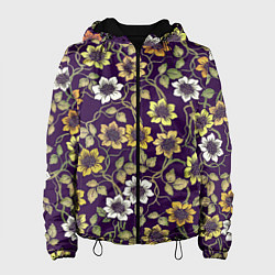 Куртка с капюшоном женская Цветущий куст, цвет: 3D-черный