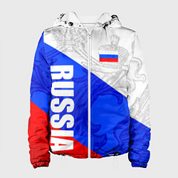 Куртка с капюшоном женская RUSSIA - SPORTWEAR - ТРИКОЛОР, цвет: 3D-белый