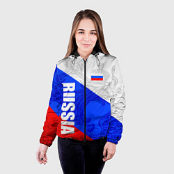 Куртка с капюшоном женская RUSSIA - SPORTWEAR - ТРИКОЛОР, цвет: 3D-черный — фото 2