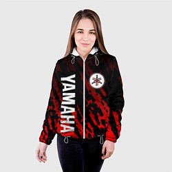 Куртка с капюшоном женская Yamaha - Красные пятна, цвет: 3D-белый — фото 2