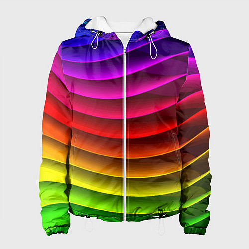 Женская куртка Color line neon pattern Abstraction Summer 2023 / 3D-Белый – фото 1