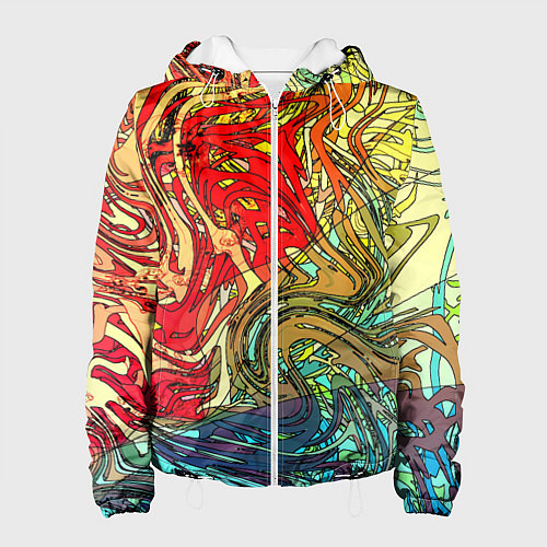 Женская куртка Хаотичные линии Abstract pattern / 3D-Белый – фото 1