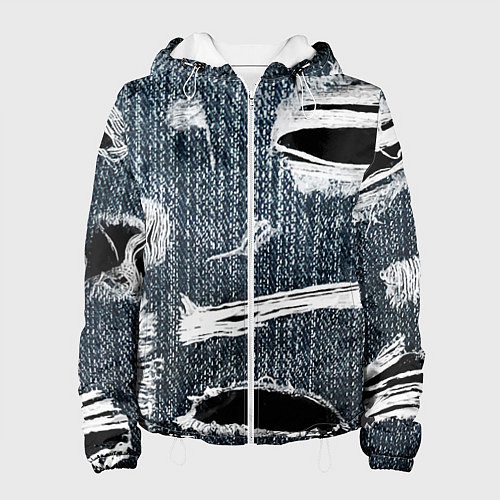 Женская куртка Джинсовое рваньё Fashion trend / 3D-Белый – фото 1