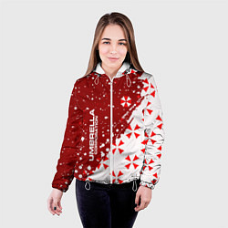 Куртка с капюшоном женская Resident Evil Umbrella Corporation паттерн, цвет: 3D-белый — фото 2