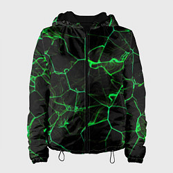 Женская куртка Абстракция - Черно-зеленый фон - дым
