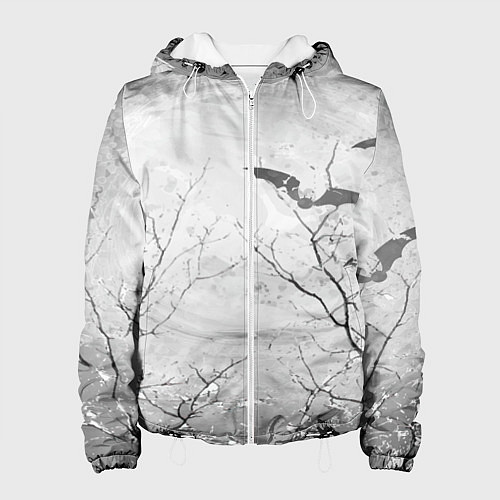 Женская куртка Ночь Луна Летучая мышь / 3D-Белый – фото 1