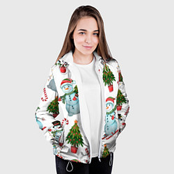Куртка с капюшоном женская НОВОГОДНИЕ ПЕРСОНАЖИ NEW YEARS CHARACTERS, цвет: 3D-белый — фото 2