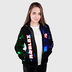 Куртка с капюшоном женская ROBLOX неоновые кубики, цвет: 3D-черный — фото 2