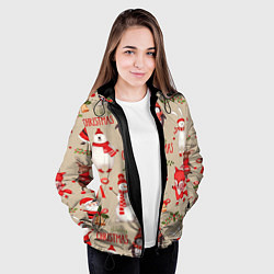 Куртка с капюшоном женская СЧАСТЛИВОГО РОЖДЕСТВА MERRY CHRISTMAS, цвет: 3D-черный — фото 2