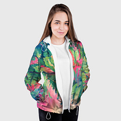 Куртка с капюшоном женская Тропический микс, цвет: 3D-белый — фото 2