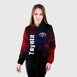 Куртка с капюшоном женская ТОЙОТА Toyota Графика, цвет: 3D-черный — фото 2