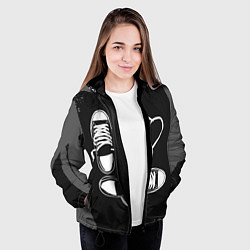 Куртка с капюшоном женская Кеды и любовь, цвет: 3D-черный — фото 2